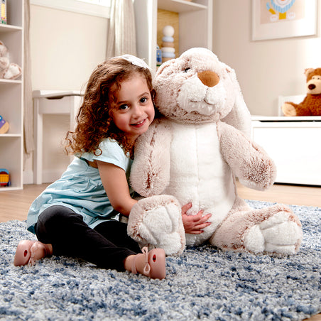 Melissa & Doug Toy Spotlight Jumbo Burrow Bunny Stuffed Plush Animal